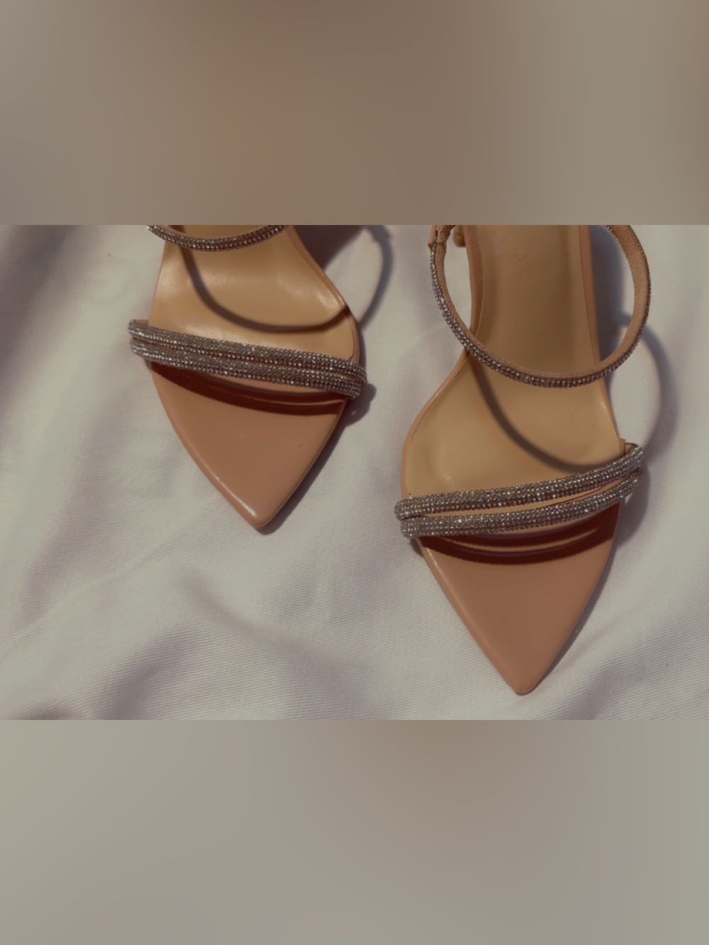 Top Moda Nude Rhinestone Strap Heels - Picture 5 of 6
